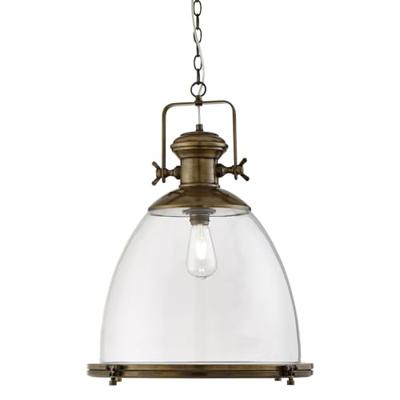 Searchlight Oud messing hanglampIndustrial met glas - 6659