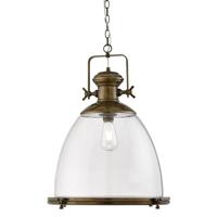 Searchlight Oud messing hanglampIndustrial met glas - 6659 - thumbnail
