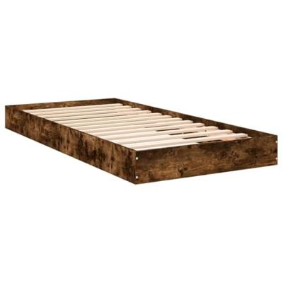 Bedframe zonder matras hout gerookt eikenkleurig 75x190 cm Bedframe zonder matras hout gerookt eikenkleurig 75x190 cm