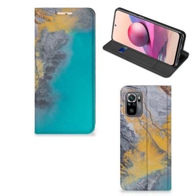 Xiaomi Redmi Note 10 4G | 10S | Poco M5s | Standcase | Marble Blue Gold