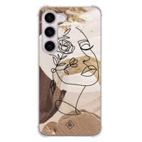 Samsung Galaxy S23 Plus shockproof hoesje - Abstract gezicht bruin - thumbnail