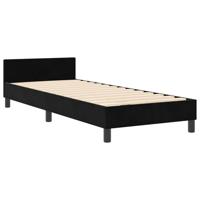 Bedframe met hoofdeinde Zwart 80 x 200 cm Fluweel - thumbnail