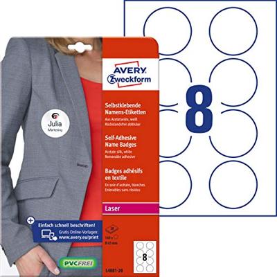 Avery-Zweckform L4881-20 Naamplaatje Kennzeichnungsetiketten (b x h) 65 mm x 65 mm 160 stuk(s)