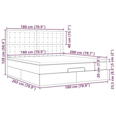 Ottoman bed met matras 180x200cm kunstleer wit