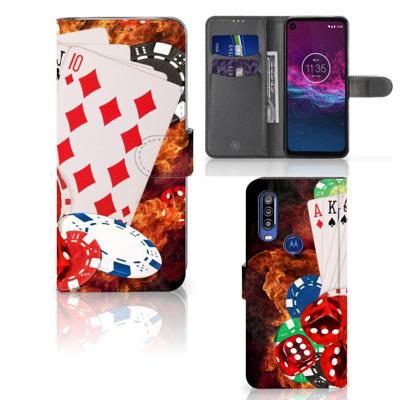 Motorola One Action Wallet Case met Pasjes Casino Motorola One Action Wallet Case met Pasjes Casino