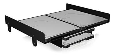 ICY BOX IB-AC652 interne inbouwframe (5,25 inch grootte) voor meerdere 2,5 inch en 3,5 inch harde schijven en SSD, staal, zwart