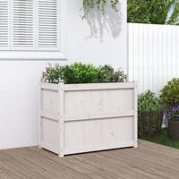 Plantenbak 90x50x70 cm massief grenenhout wit - thumbnail