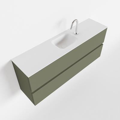 MONDIAZ ADA 120cm toiletmeubel army. LEX wastafel talc midden 1 kraangat
