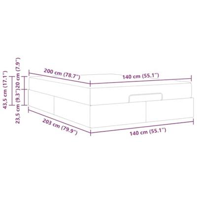 Bedframe met matras Taupe 140 x 200 cm Stof