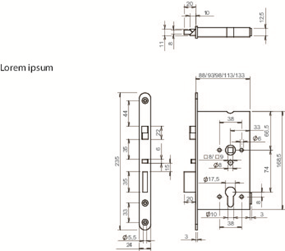 ABLOY EL362 Veiligheidspaniekdeurslot | signalering | zelfvergrendelend | SKG** | DM100mm | RC74mm | voorplaat RVS 24x235mm afgerond | DR 1+2+3+4 -