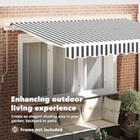 VidaXL Vervangingsdoek voor zonnescherm antraciet en wit 330 x 195 cm - thumbnail