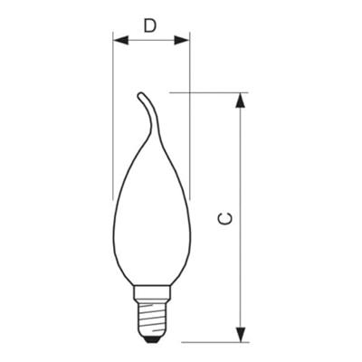 Philips LED tipkaars E14 2-25W 2700K filament helder - LED3723