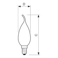 Philips LED tipkaars E14 2-25W 2700K filament helder - LED3723 - thumbnail