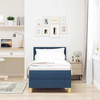Boxspringbed met matras met matras Blauw 80 x 200 cm Stof - thumbnail
