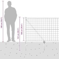 VidaXL Hek met paal grijs 1 x 10 m staal - thumbnail