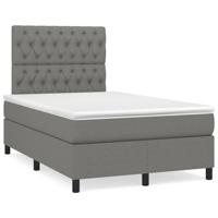 Boxspring met matras stof donkergrijs 120x190 cm - thumbnail