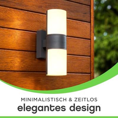 Up en down LED gevelverlichting donkergrijs &apos;Lutec Cyra&apos; 25 cm - thumbnail