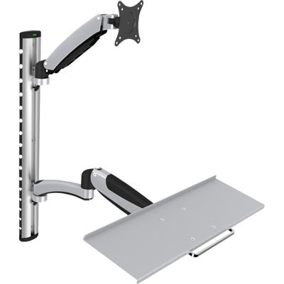 Digitus DA-90354 Monitor-wandbeugel Aantal monteerbare displays: 1 Display(s) 38,1 cm (15) - 68,6 cm (27) Zwart, Zilver In hoogte verstelbaar,