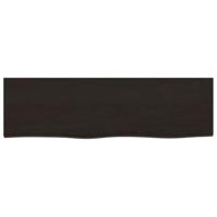 VidaXL Wastafelblad 100x30x(2-6) cm behandeld massief hout donkerbruin - thumbnail