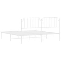 Bedframe met hoofdbord metaal wit 183x213 cm - thumbnail