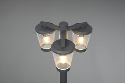 Trio TuinlantaarnCavado 3-lichts 220cm antraciet - 411060342