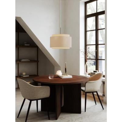 Hanglamp beige stof messing E27 DFTP Takai 45cm