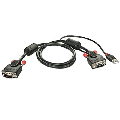 LINDY 33771 KVM aansluitkabel [1x VGA-stekker 1x VGA, USB 2.0-stekker A] 2.00m zwart