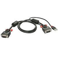 LINDY 33771 KVM aansluitkabel [1x VGA-stekker 1x VGA, USB 2.0-stekker A] 2.00m zwart - thumbnail