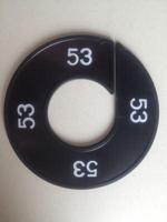 Maatring 9cm zwart/wit 53 - thumbnail