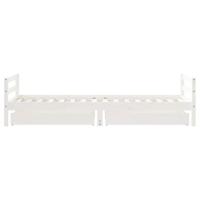 Kinderbedframe met lades 90x200 cm massief grenenhout wit - thumbnail
