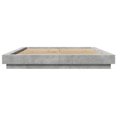 Bedframe met LED-verlichting bewerkt hout betongrijs 180x200 cm - thumbnail
