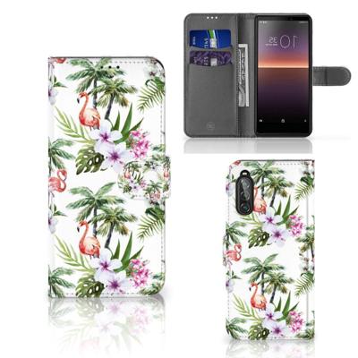 Sony Xperia 10 II | Telefoonhoesje | Met pasjeshouder | Flamingo Palms