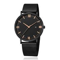 LGT JWLS Herenhorloge met Zwarte Mesh Band - Rose Goud Uuraanduiding - thumbnail
