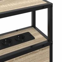 Opberghoofdbord met plank Sonoma eiken 120 cm Bewerkt hout - thumbnail