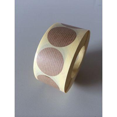 Etiket 35 mm rond kraft bruin 1000 rol
