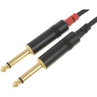Cordial CFU1,5PC Audio Adapterkabel [2x Jackplug male 6,3 mm - 2x Cinch-stekker] 1.50 m Zwart - thumbnail