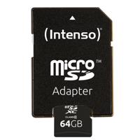 Micro SD kaart met adapter INTENSO 3413490 64 GB 64 GB - thumbnail