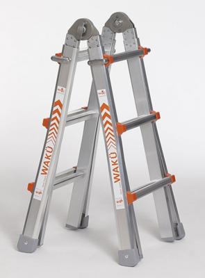 Waku Telescoopladder vouwladder 4x3 treden - 1413800100 Waku Telescoopladder vouwladder 4x3 treden - 1413800100