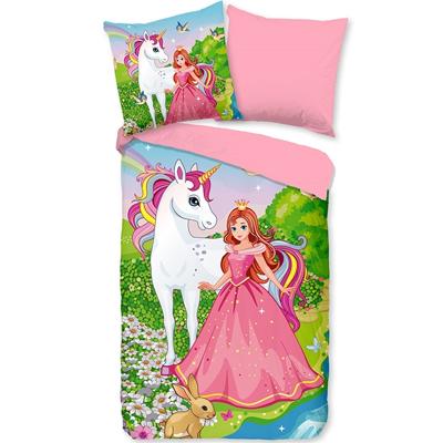 Good Morning Kinderdekbedovertrek "eenhoorn en prinses" - Multi - (140x200/220 cm) - Katoen
