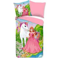 Good Morning Kinderdekbedovertrek "eenhoorn en prinses" - Multi - (140x200/220 cm) - Katoen - thumbnail