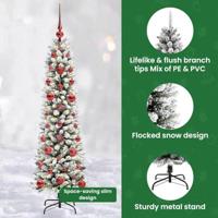Kunstkerstboom met 150 LED Wit 120 cm PVC en Metaal en Plastic - thumbnail