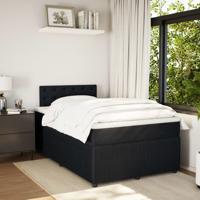 Boxspring met matras fluweel zwart 120x200 cm - thumbnail