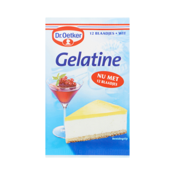 Dr. Oetker Gelatine Wit 12 Blaadjes 20 g bij Jumbo