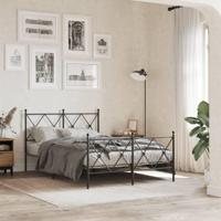 Bedframe met hoofd- en voeteneinde metaal zwart 120x190 cm - thumbnail