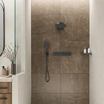 Hansgrohe FixFit Q muuraansluitbocht met handdouchehouder, Brushed Black Chrome