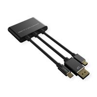 ROLINE adapterkabel Mini DisplayPort / DisplayPort / Type C - HDMI, Actief, 0,15 m - thumbnail
