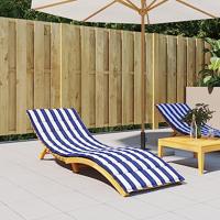 VidaXL Ligbedkussen gestreept oxford stof blauw en wit - thumbnail