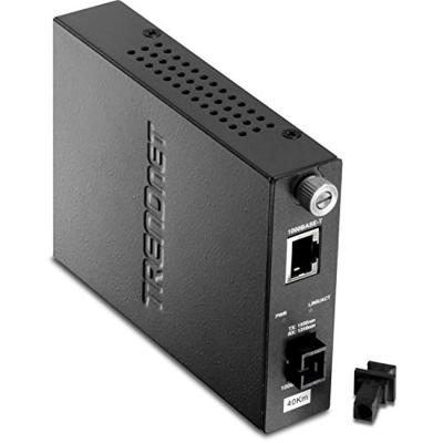 TRENDnet Intelligent 1000Base-T naar 1000Base-LX Single Mode SC-glasvezelconverter met dubbele golflengte (40 km/24,85 mijl), TFC-1000S40D5