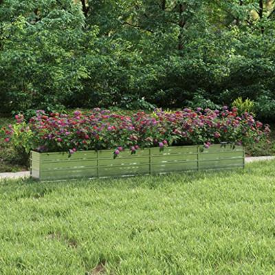 VidaXL Plantenbak verhoogd 320x40x45 cm gegalvaniseerd staal zilver VidaXL Plantenbak verhoogd 320x40x45 cm gegalvaniseerd staal zilver