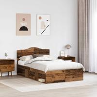 Bedframe met hoofdeinde Oudhout 120 x 190 cm Massief grenenhout - thumbnail